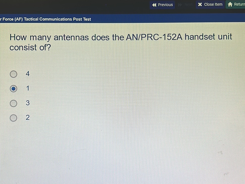 How many antennas does the AN/PRC-152A | StudyX