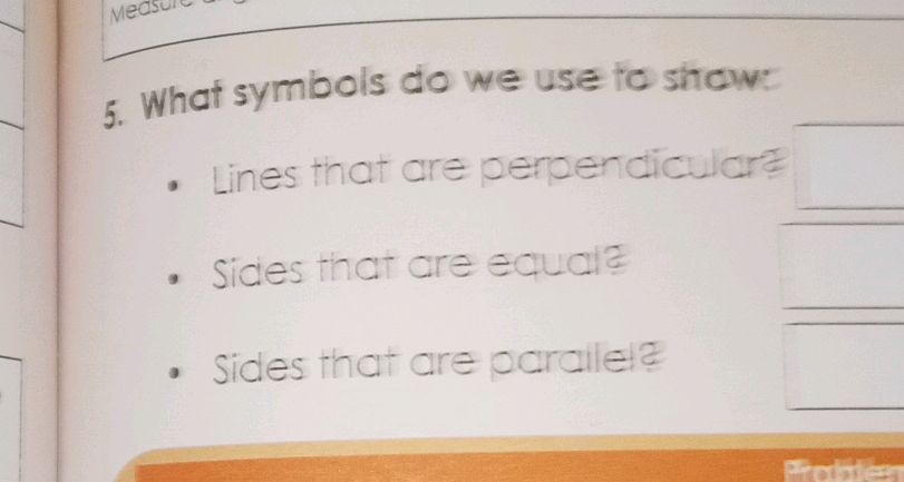 What symbols do we use to show: Lines that