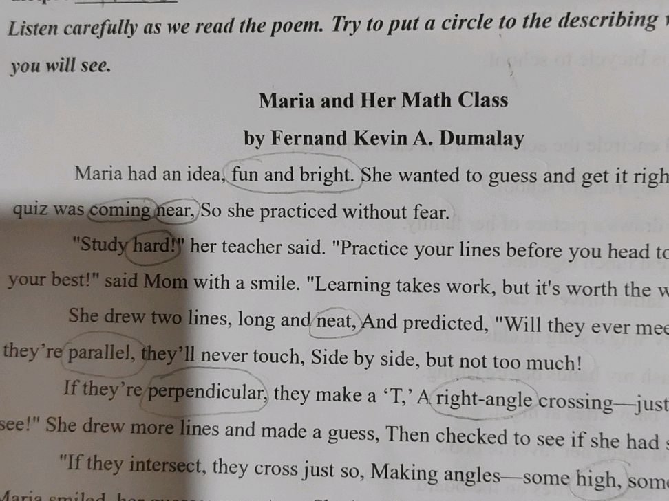 Maria G Math Maria and Her Math Class by Fernand Kevin A.