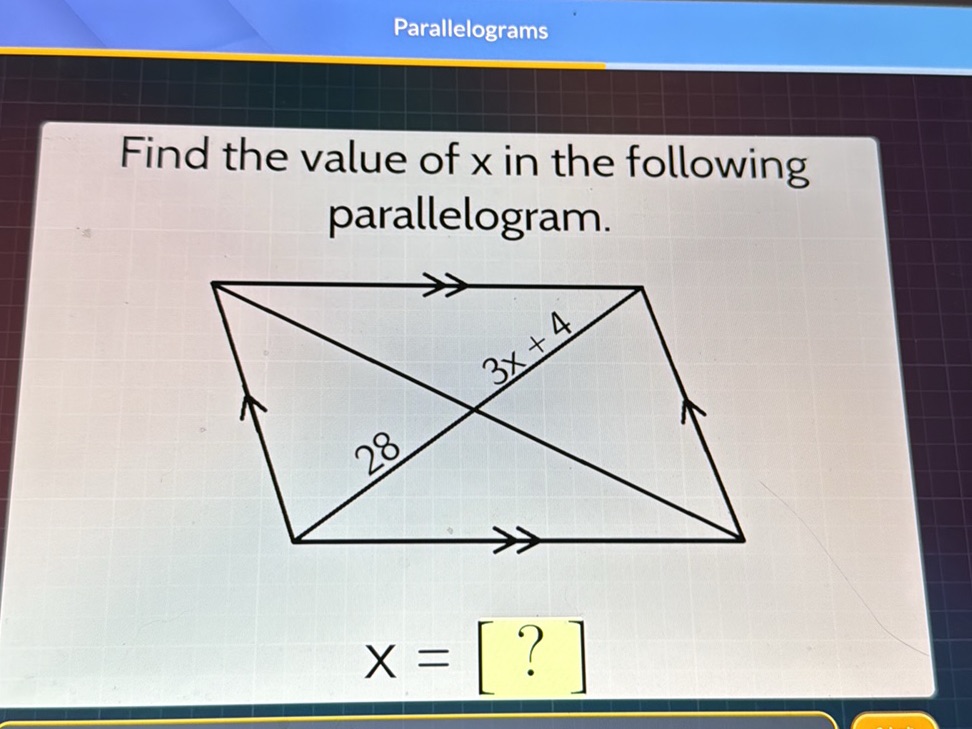 Find the value of x in the following | StudyX