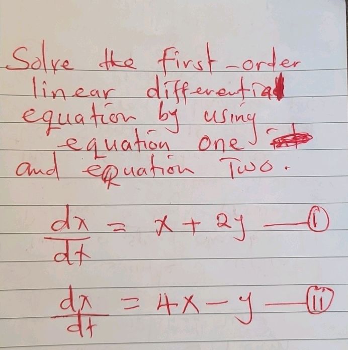 Solve the first-order linear differential | StudyX