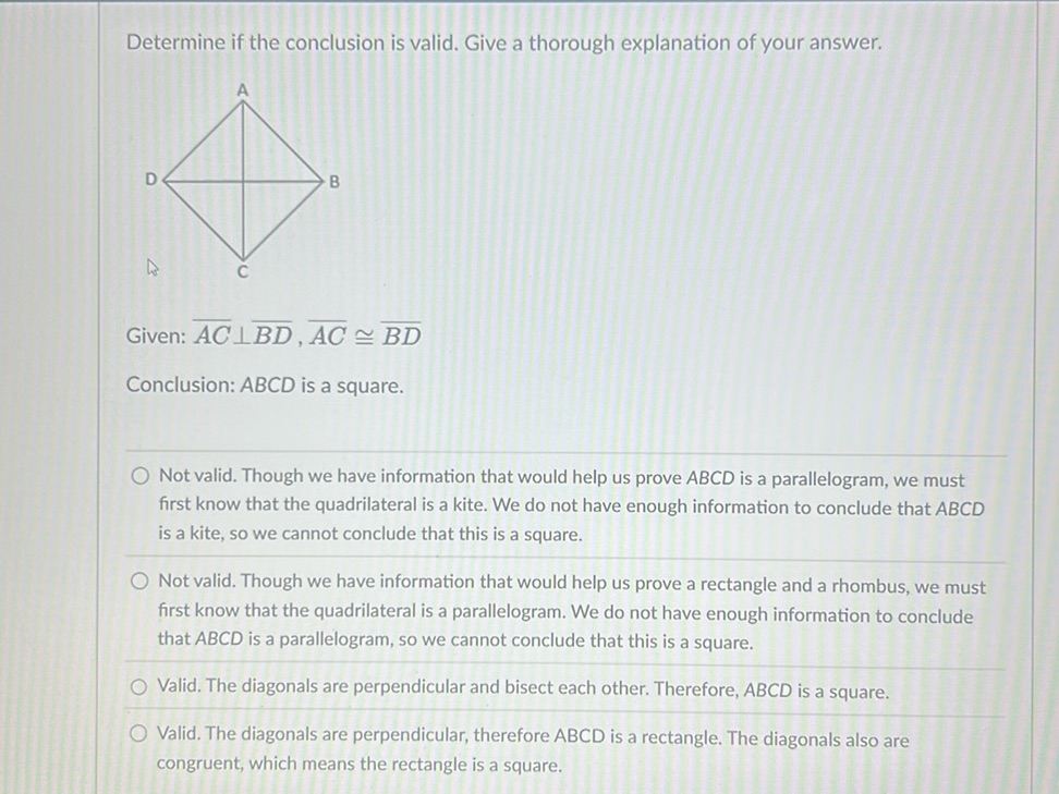 Determine if the conclusion is valid. Give a