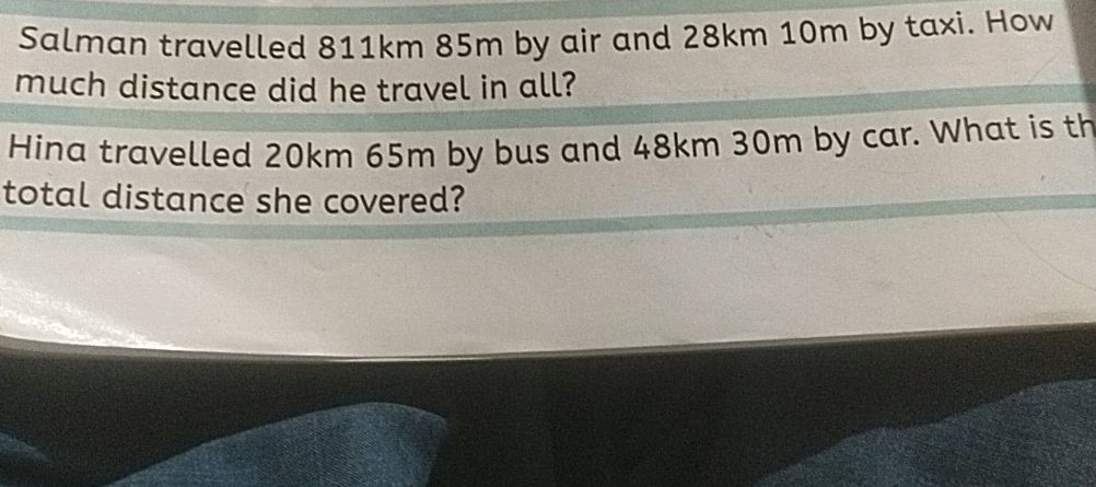 Salman travelled 811km 85m by air and 28km