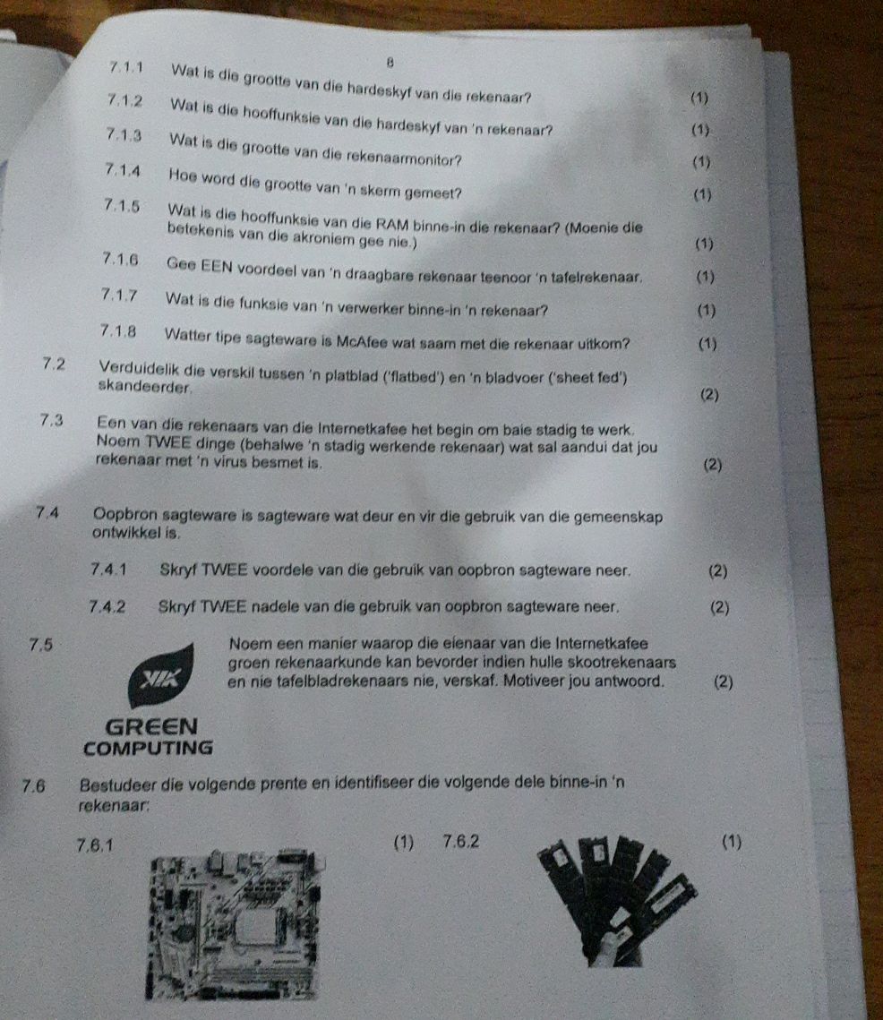 Groen Rekenaarkunde 7.1.1 Wat is die grootte van die hardeskyf