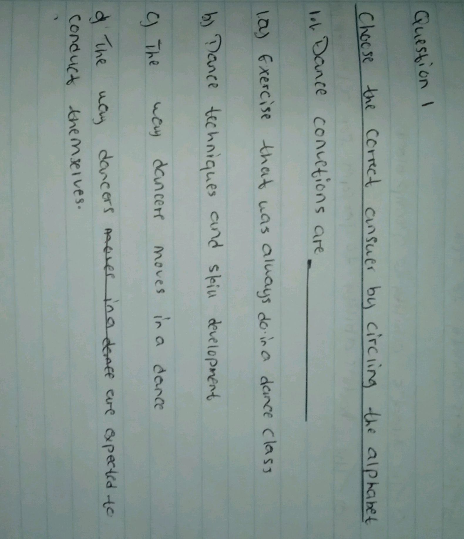 Question 1 Choose the correct answer by | StudyX
