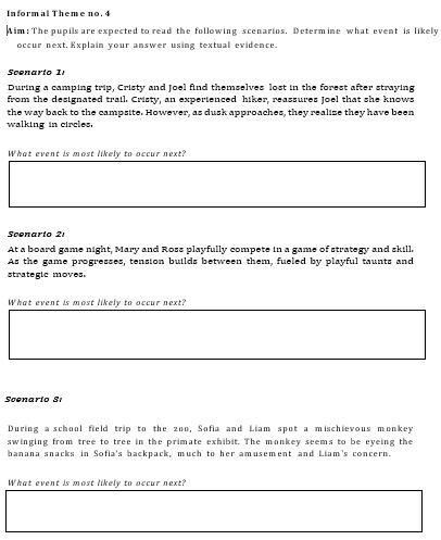 Informal Theme no. 4 Aim: The pupils are