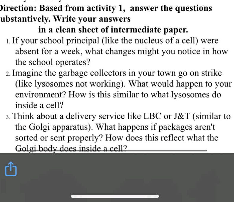 Direction: Based from activity 1, answer the | StudyX