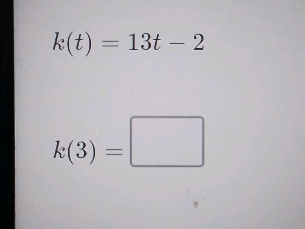 Evaluating a linear function: k(3)