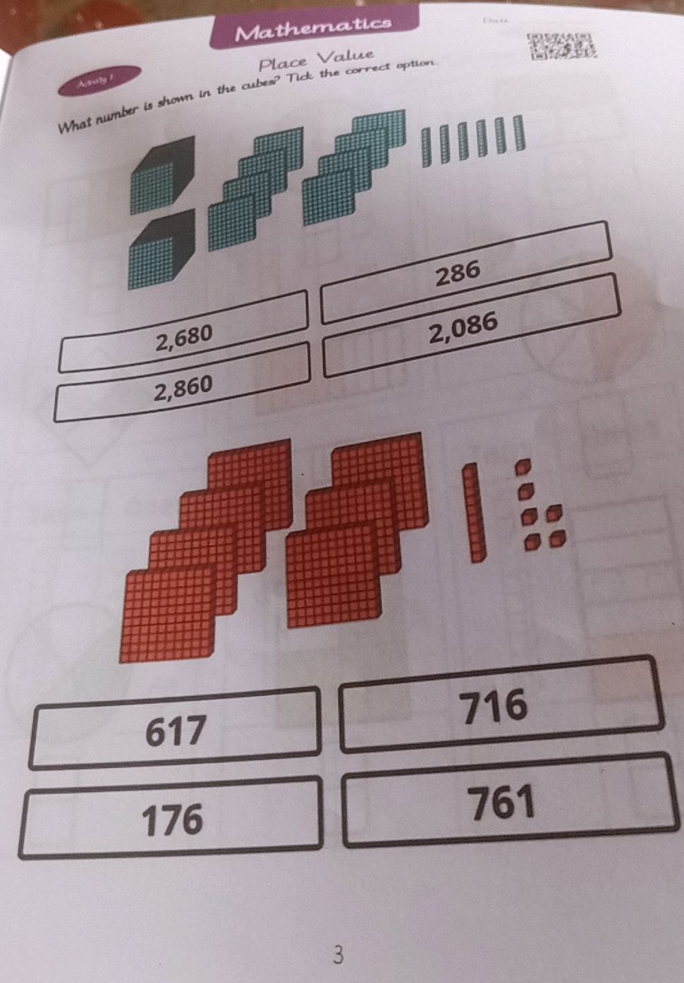 What number is shown in the cubes? Tick the | StudyX
