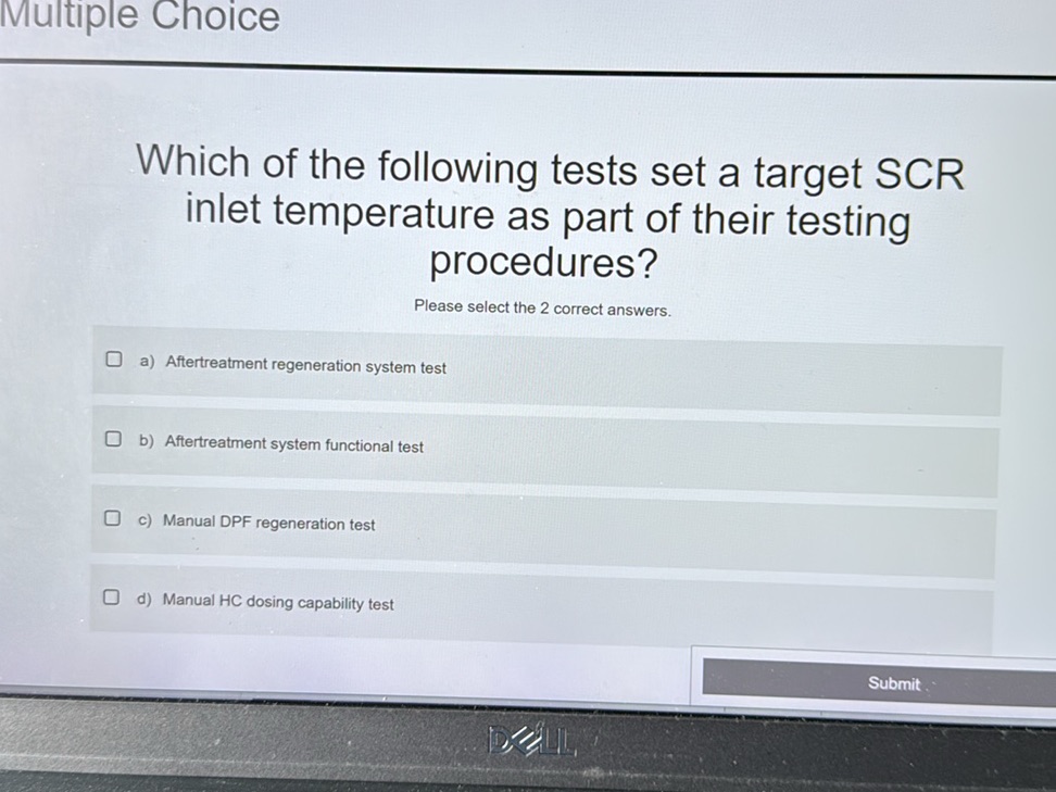 Which of the following tests set a target