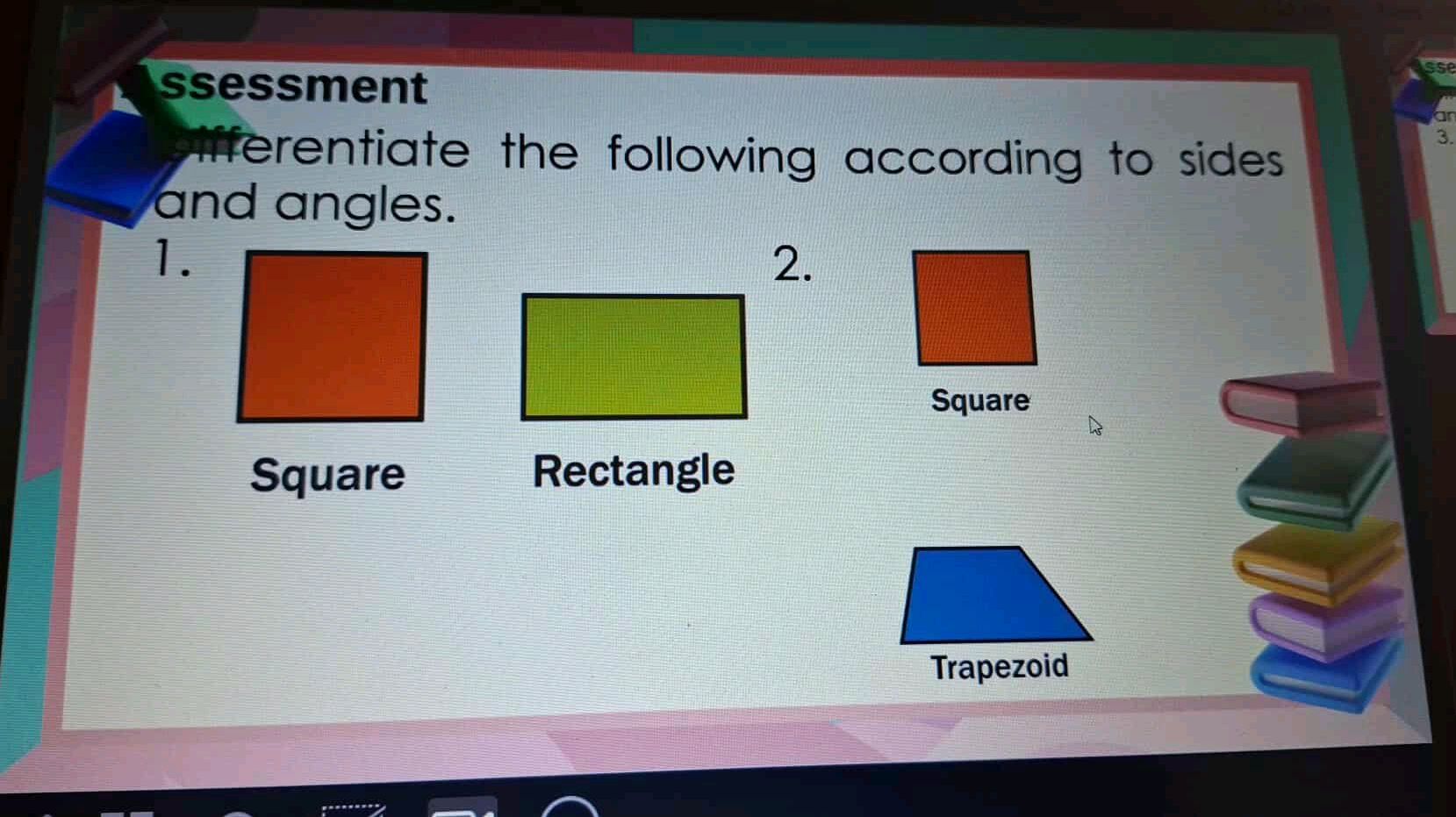 Square V Rectangle Differentiate the following according to