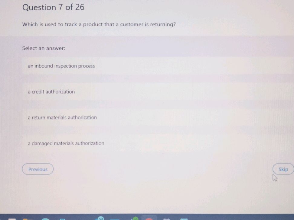 Question 7 of 26 Which is used to track a
