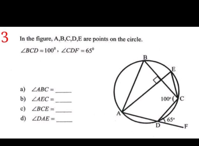 In the figure, A,B,C,D,E are points on the
