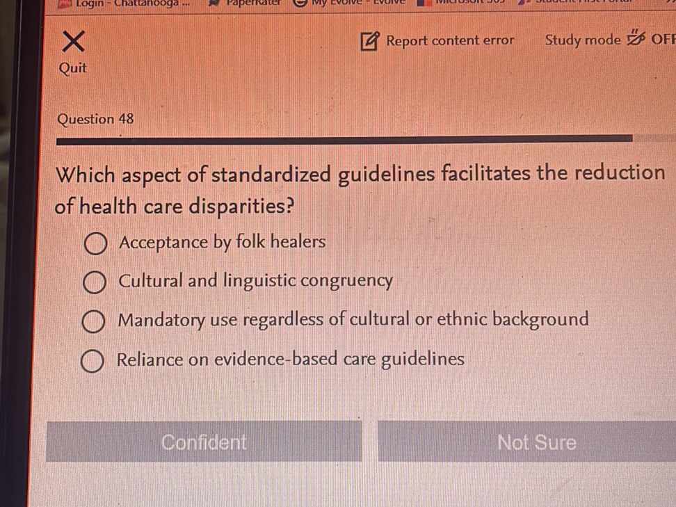Which aspect of standardized guidelines