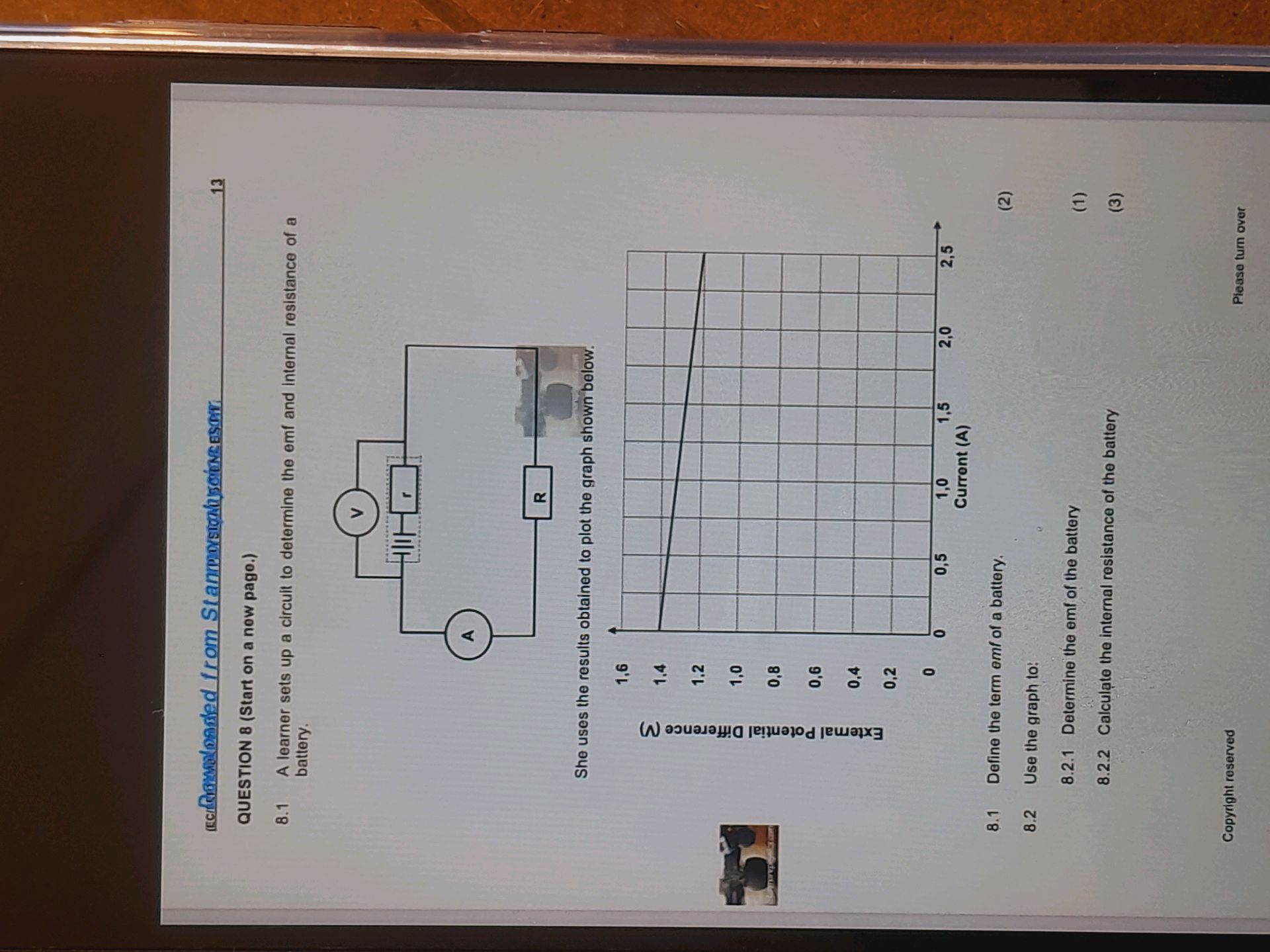 QUESTION 8 (Start on a new page.) 8.1 A | StudyX