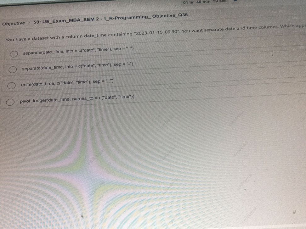 You have a dataset with a column datetime