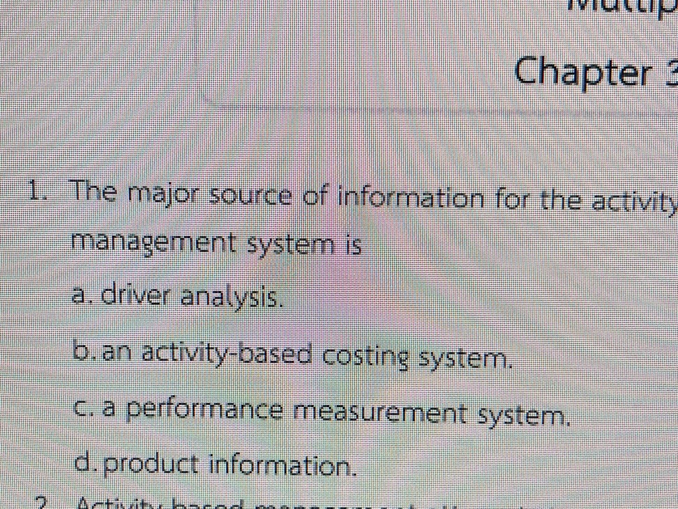 The major source of information for the