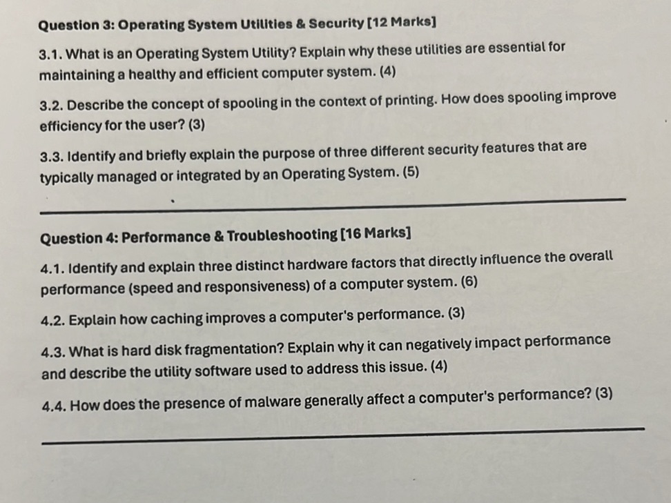 Question 3: Operating System Utilities | StudyX