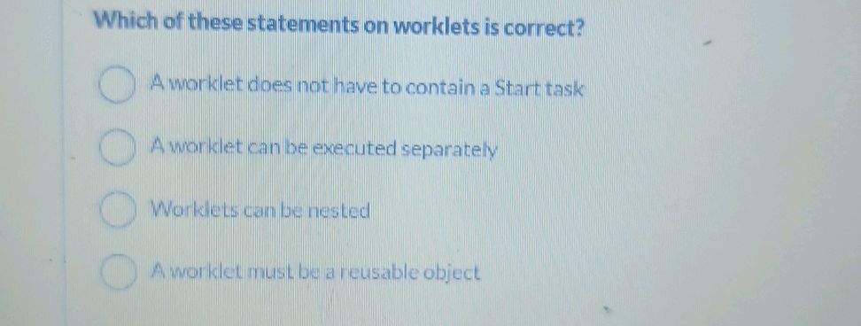 Which of these statements on worklets is