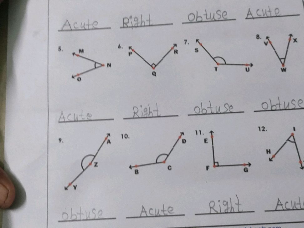 (Diagram of an angle labeled M, N, and O) 6.