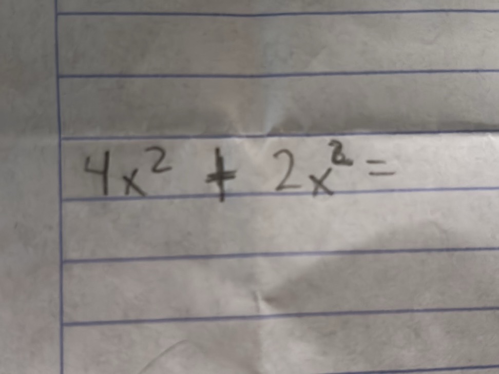 Simplifying the expression 4x^2 + 2x^2