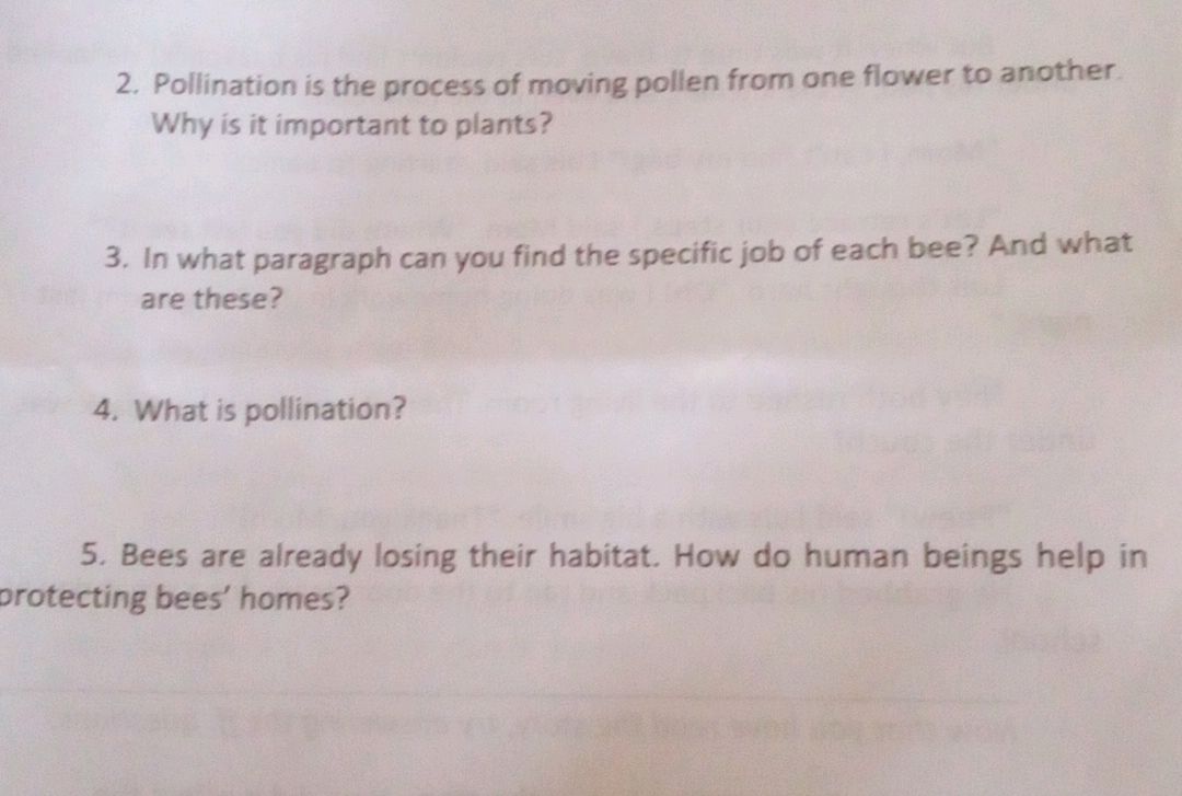 2. Pollination is the process of moving | StudyX
