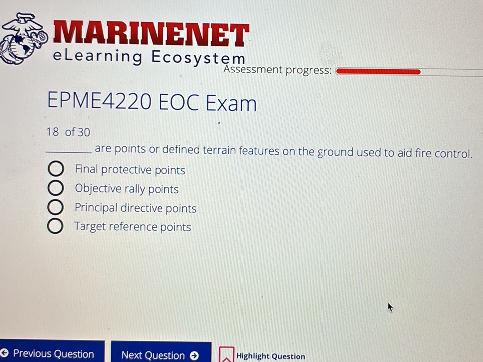 are points or defined terrain features on