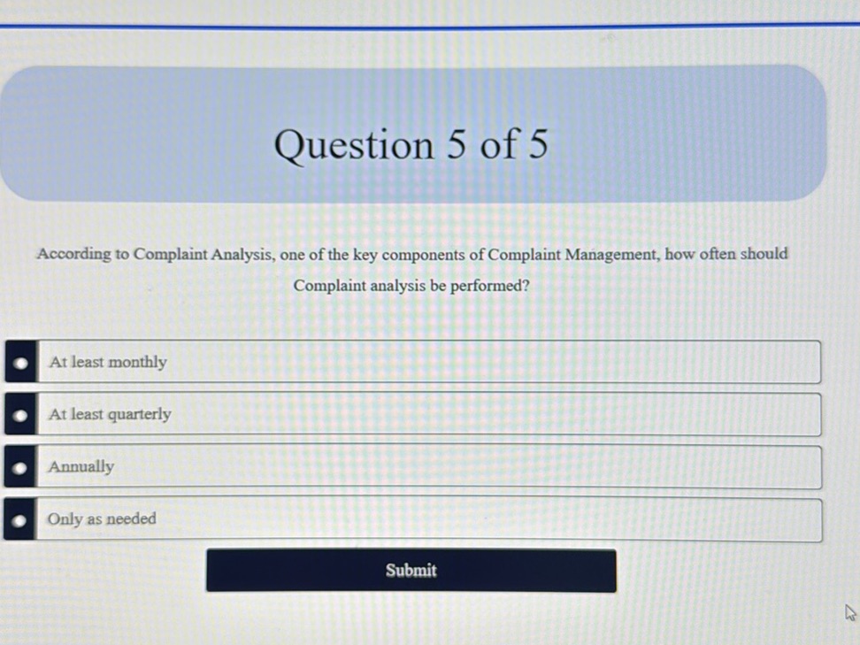 According to Complaint Analysis, one of the | StudyX