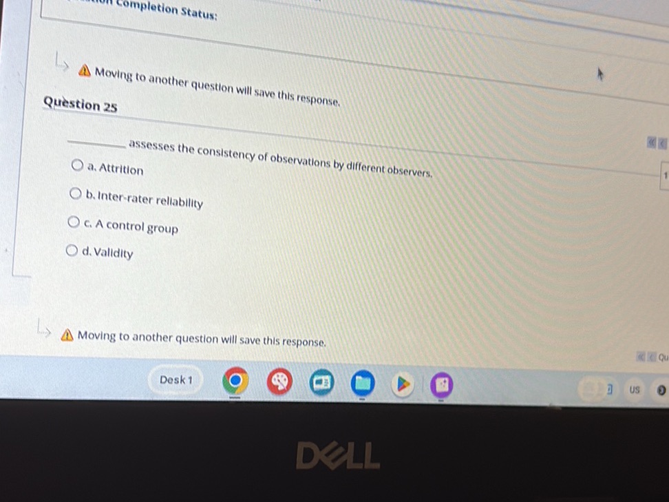 Question 25 _____ assesses the consistency | StudyX