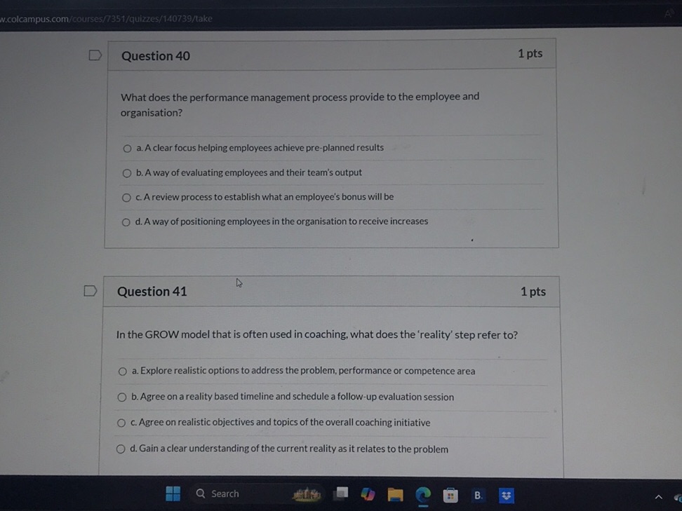 Question 40 What does the performance | StudyX