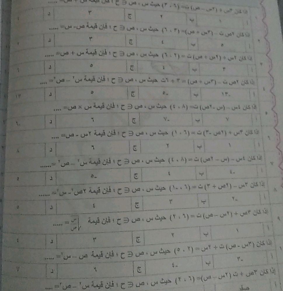 إذا كان \( س - (س)(ص) - (٣) \) حيث \( س, ص