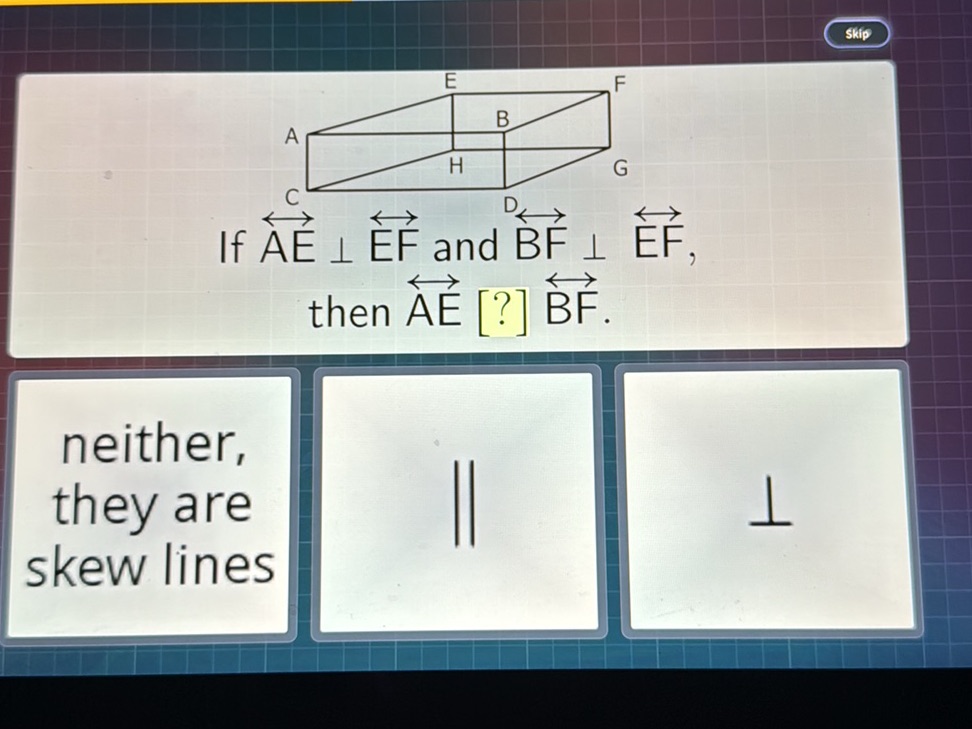 If $ {AE} {EF}$ and $ {BF} {EF}$, then