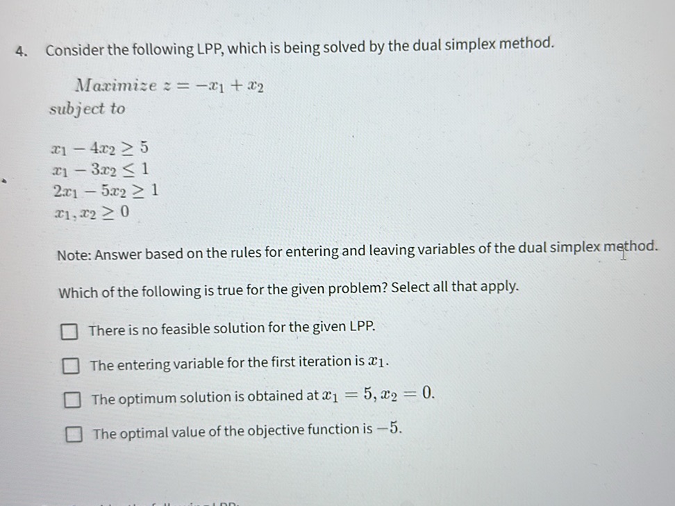 Consider the following LPP, which is being | StudyX