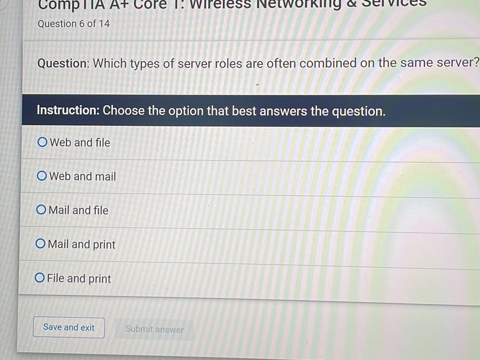 Question: Which types of server roles are
