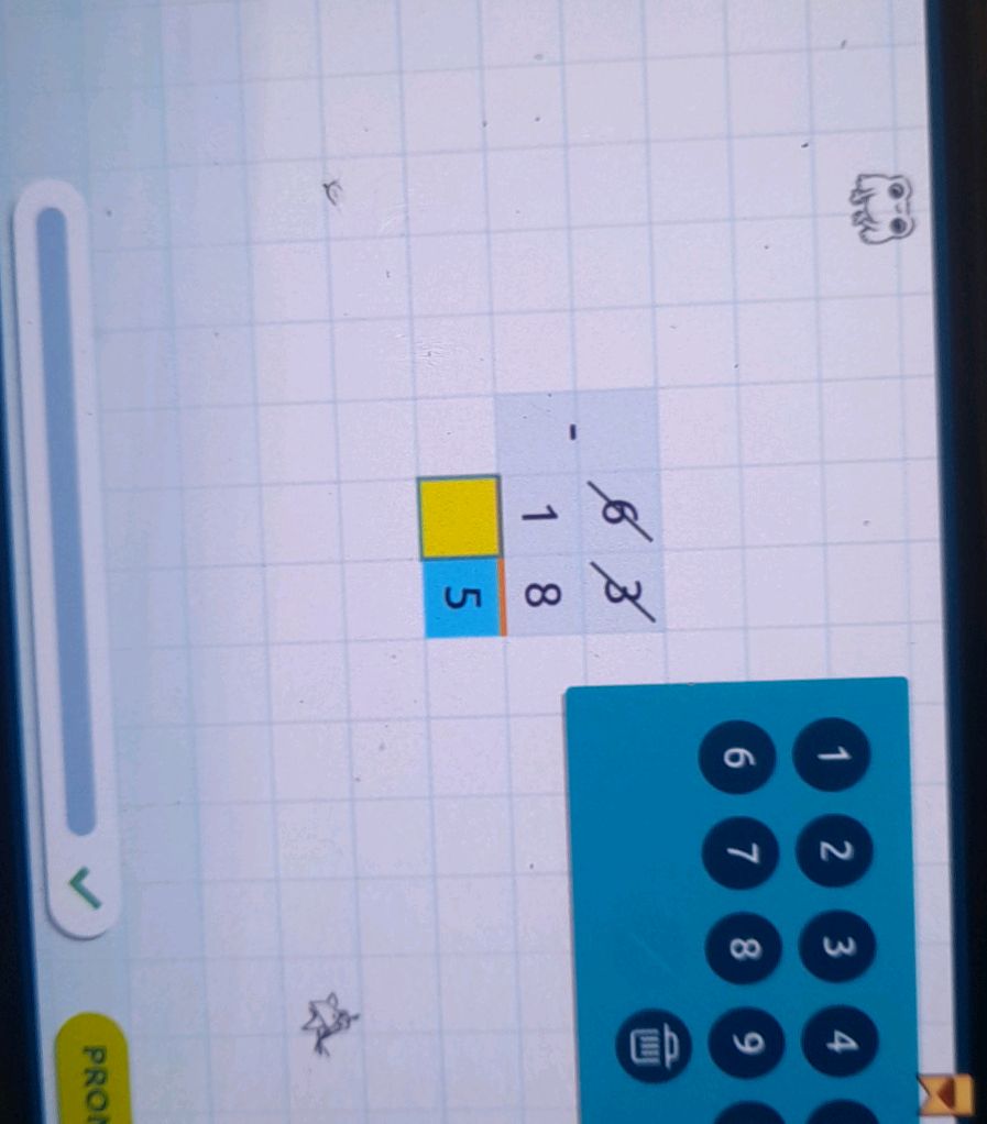 13 Basic Rights Subtraction problem: 58 - 13