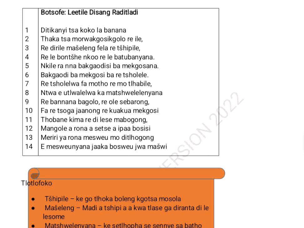Botsofe: Leetile Disang Raditladi 1