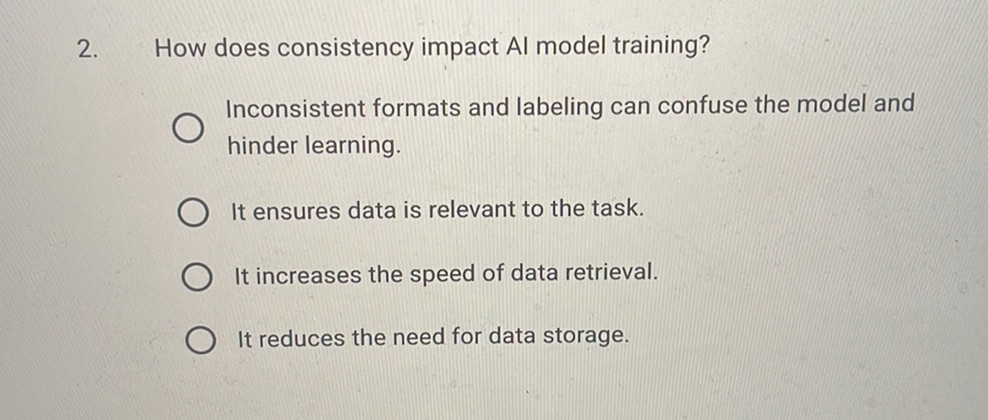 How does consistency impact AI model