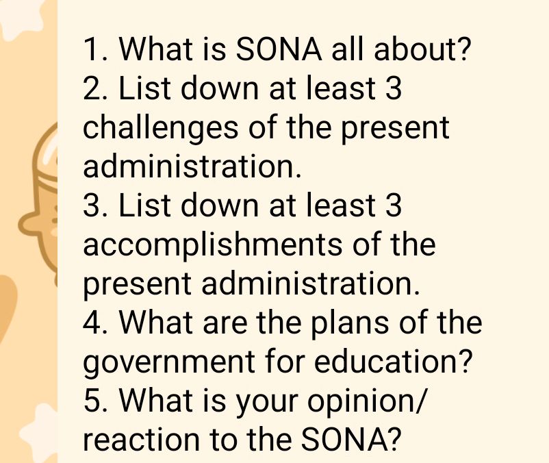 Sona Letters Example What is SONA all about? 2. List down at