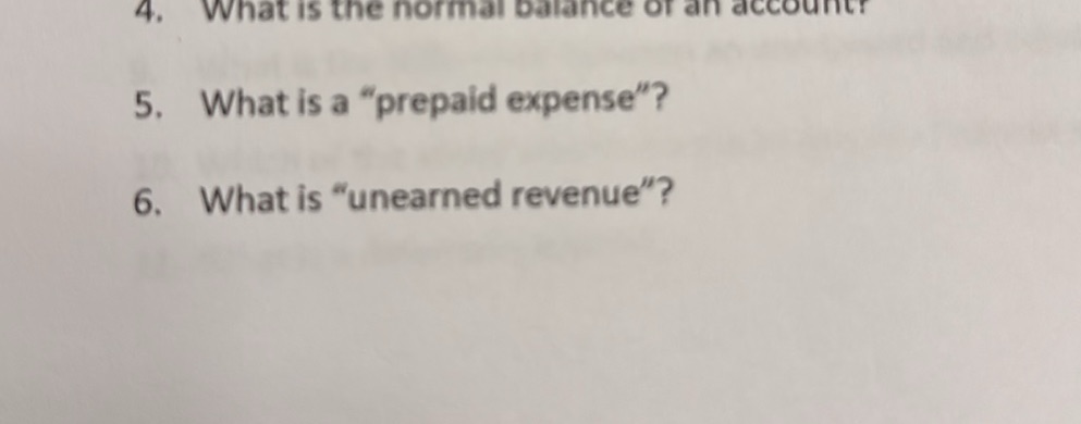 What is the normal balance of an account? 5. | StudyX