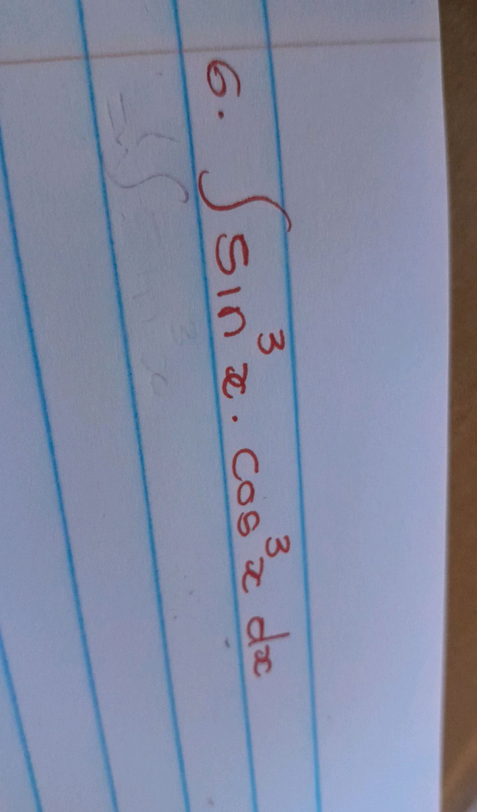 Integral of sin^3(x)cos^3(x) | StudyX