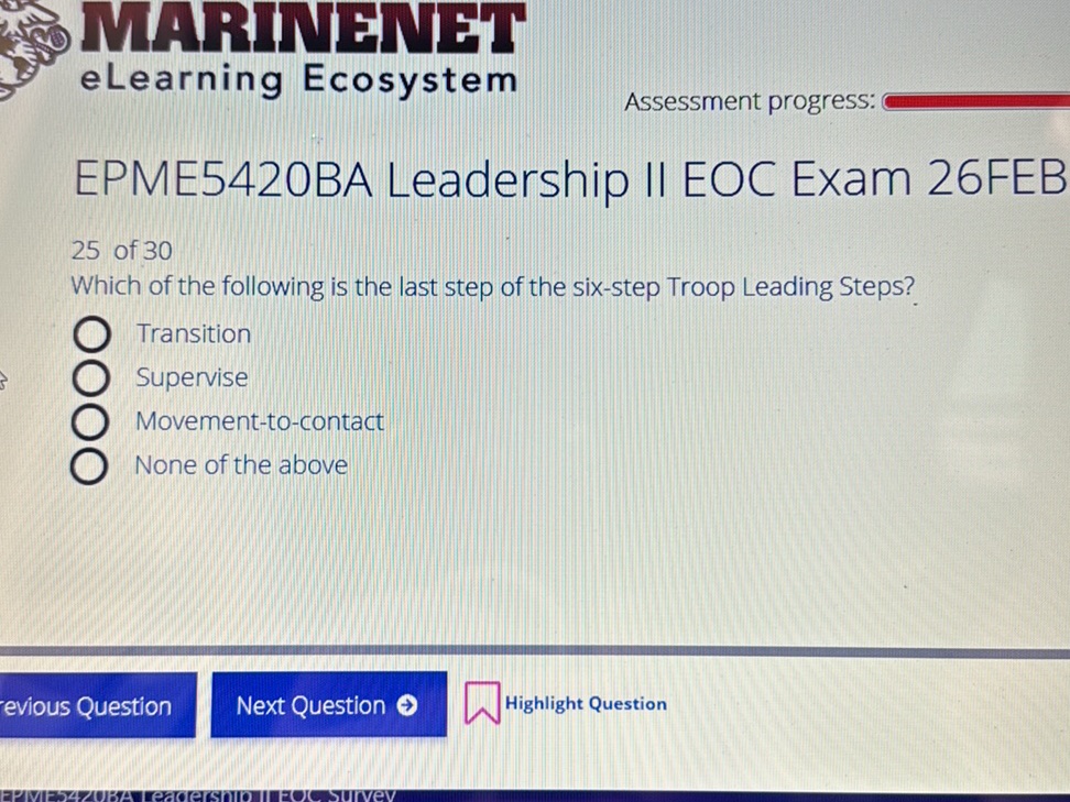 Which of the following is the last step of