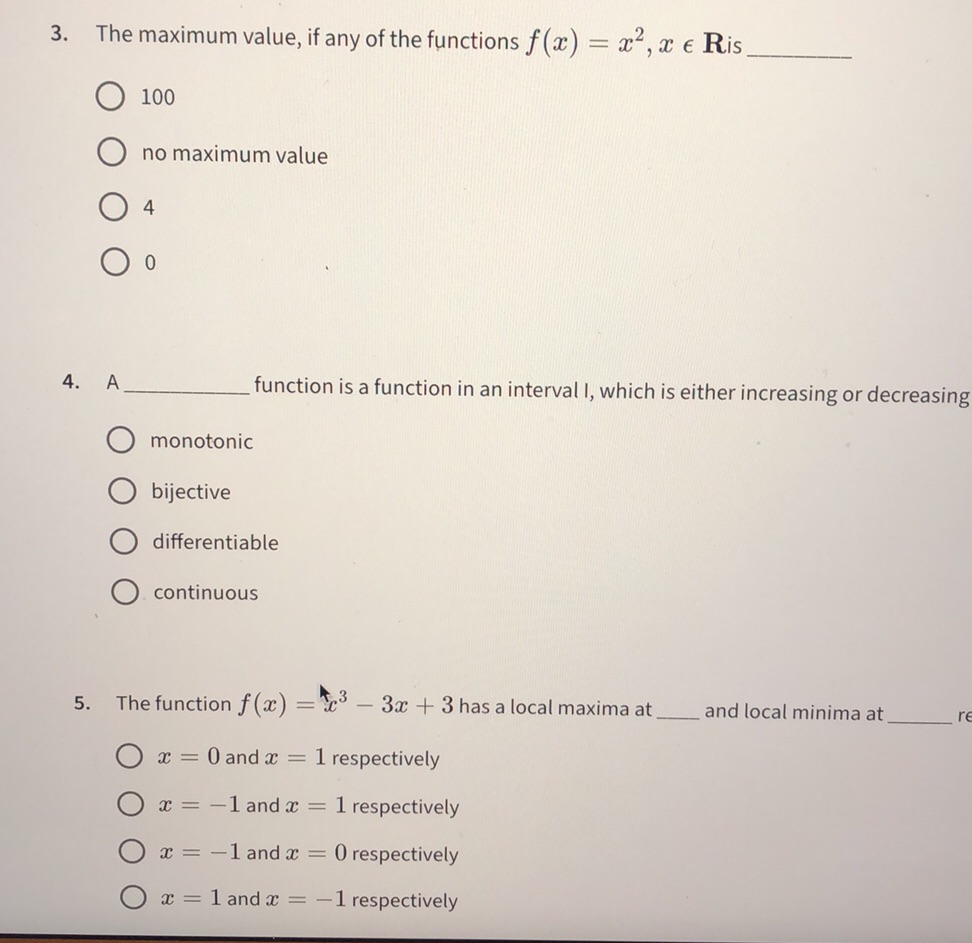 3. The maximum value, if any of the | StudyX