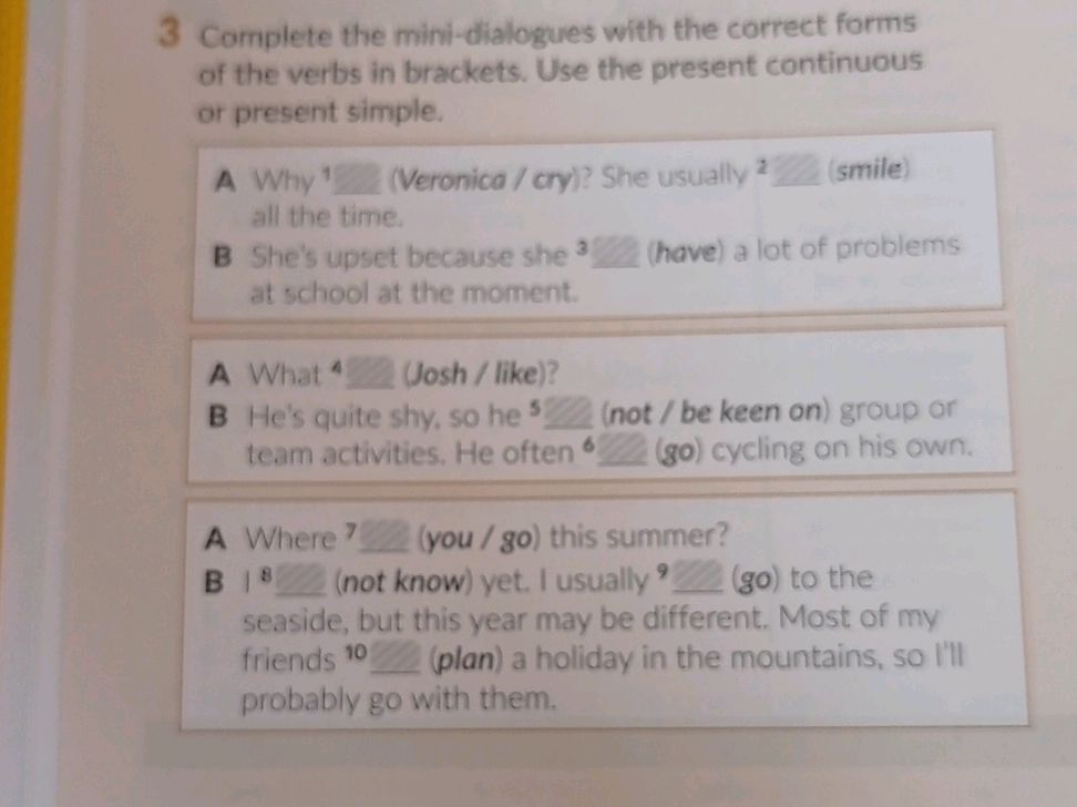 3 Complete the mini-dialogues with the | StudyX
