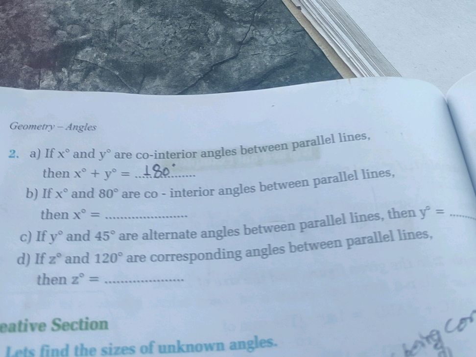 Geometry - Angles 2. a) If $x^{ }$ and $y^{ | StudyX