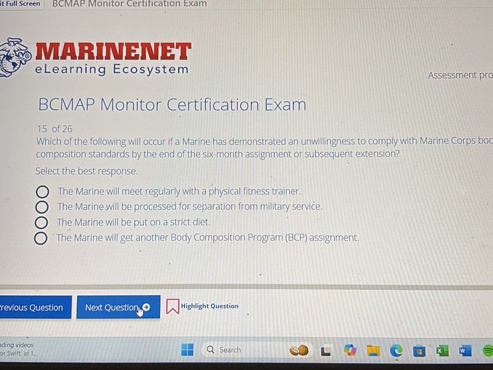 BCMAP Monitor Certification Exam 15 of 26