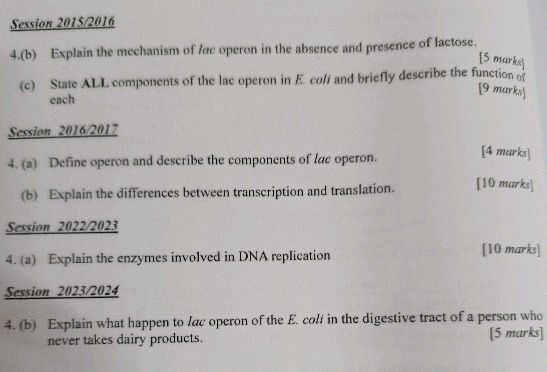 H2015 Expla Session 2015/2016 4.(b) Explain the | StudyX
