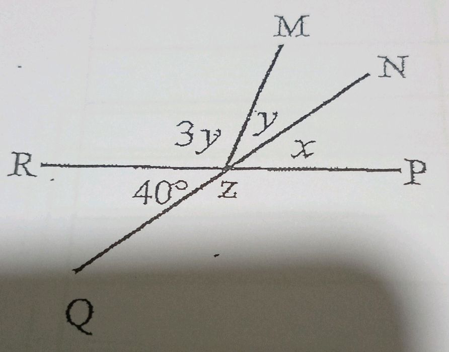 Find the values of x, y, and z. The angles | StudyX