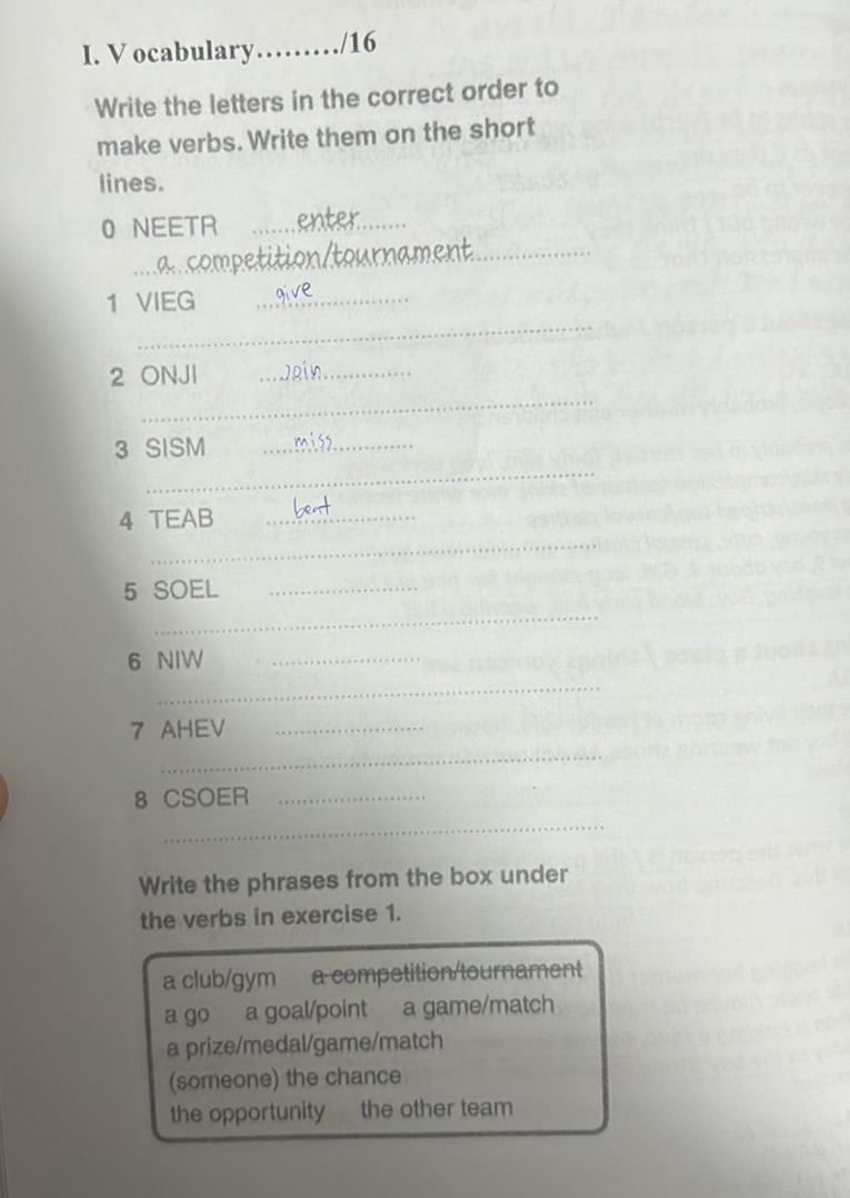 Write the letters in the correct order to | StudyX