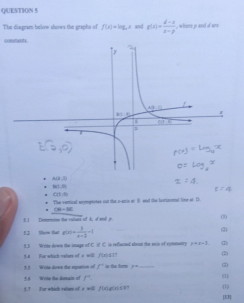 QUESTION 5 The diagram below shows the | StudyX