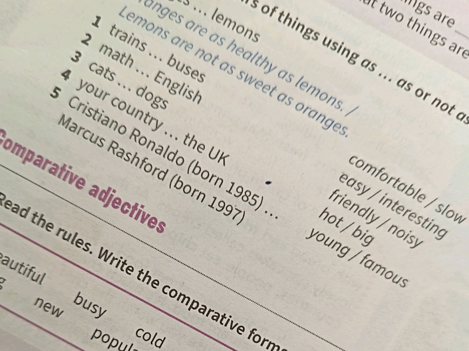 Comparative adjectives Read the rules. | StudyX